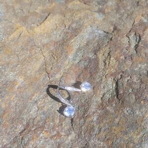 Elegant 925 Sterling Silver and White Earrings Beautifully Decked with Crystals